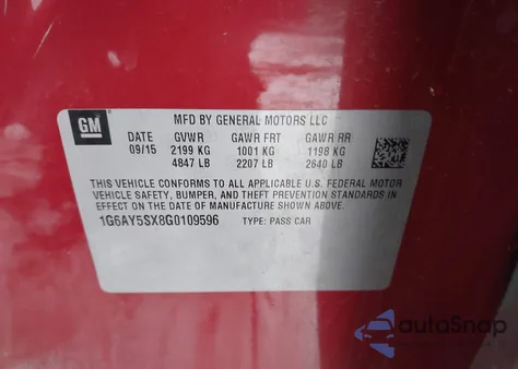 2016 Cadillac Cts Performance Collection from USA, damaged, VIN 1G6AY5SX8G0109596